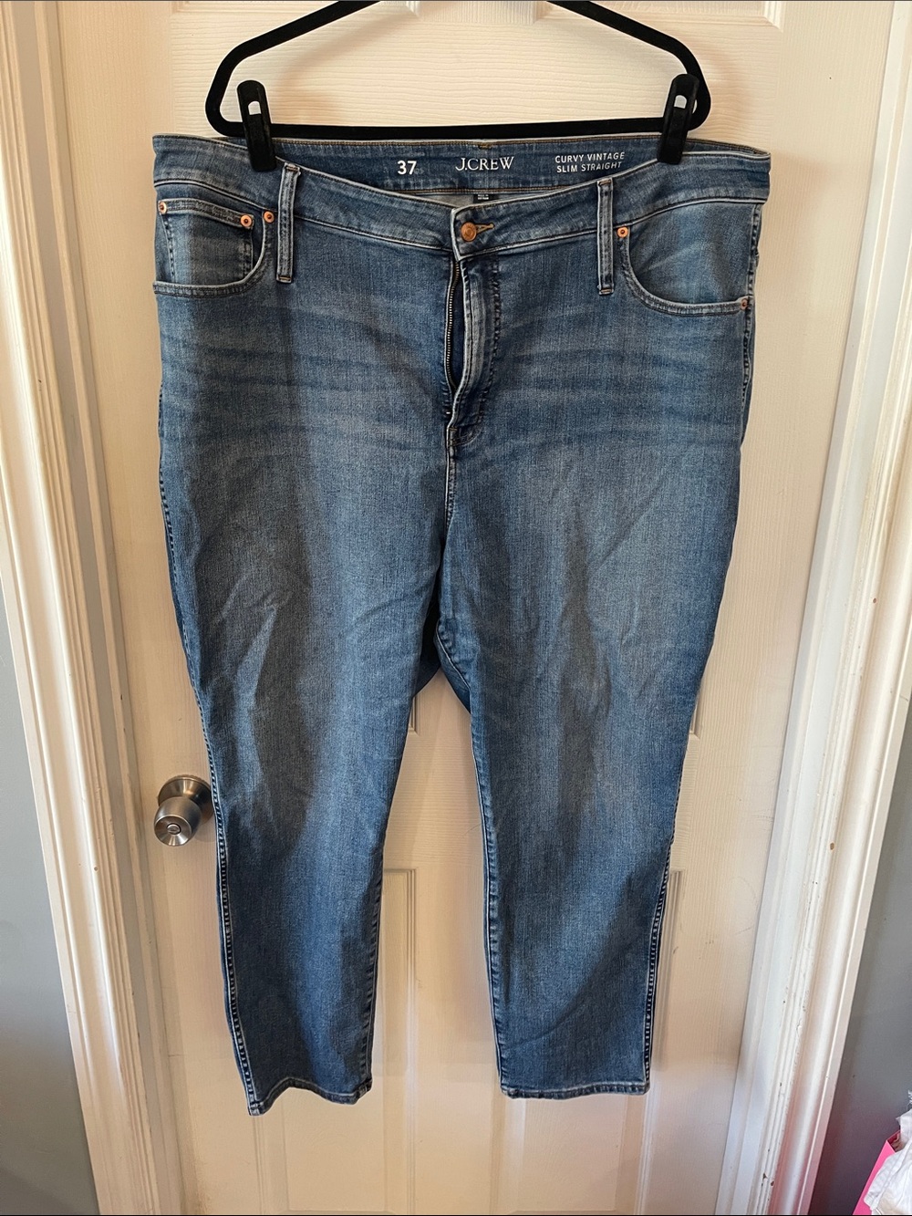 J. Crew Cropped Slim Straight Jeans - Medium Blue Wash size 37